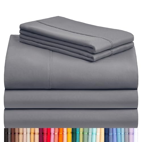LuxClub 5 PC Split King Sheet Set, Deep Pockets Wrinkle Free Cooling Bed Sheets Hotel Bedding for...