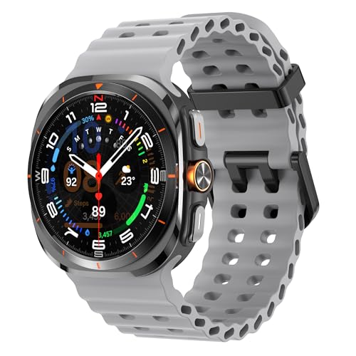 Image of Compatible with Samsung Galaxy Watch Ultra Strap Silicone Ocean Band Soft Replacement Bands for Galaxy Ultra 47mm 2025 2024 Watch Women Men