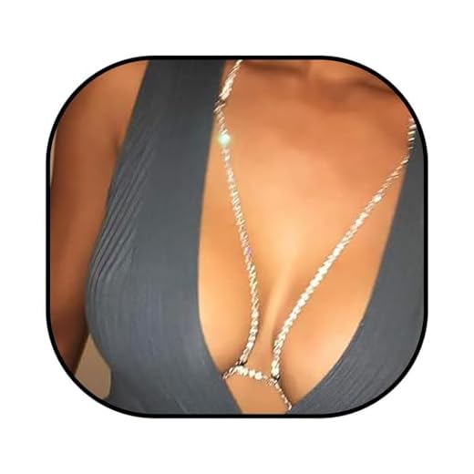 IYOU Funkelnd Kristall Körper Kette Silber Strass Bling BH Kette Sexy Bikini Nachtclub Körper Kette Zubehör zum Frauen und Mädchen