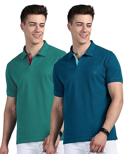 Image of Lux Cozi Men Cotton Solid Regular Fit Polo Shirt