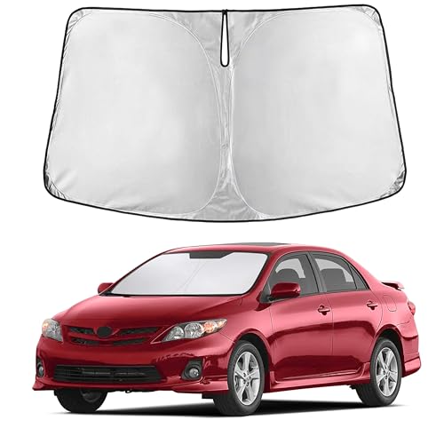 Image of EcoNour Windshield Sunshade Compatible for Toyota Corolla 2009-2011 2012 2013 LE, XLE, S, XRS Sun Visor for Front Windshield & Window Sun Shade Cover, UV Heat Blocker & Protector, Car Accessories