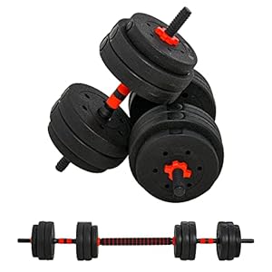 HOMCOM 2 in 1 dumbbell set 25 kg verstelbare dumbbell & barbell professionele dumbbell krachttraining en gewichtheffen voor fitness thuis