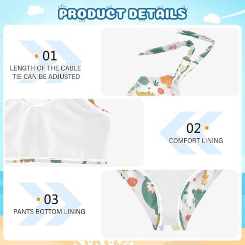 KLL Cute Cartoon Crocodile Alligator Girl 2 Piece Bikini Sets Beach Swimsuits Swimming Suits Cute Shoulder Strap4