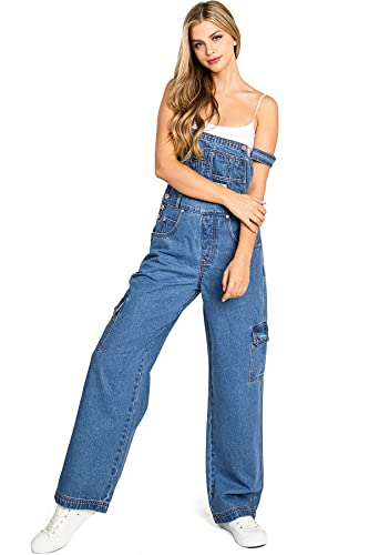 Buy Lana Roux Womens 90s Retro Dungaree Utility Chino Denim