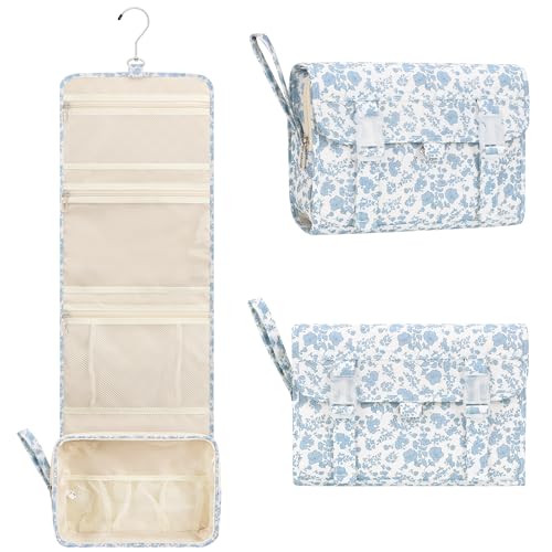 Hanging Toiletry Bag, Travel Toiletries Bag with Hanging Hook, Water Resistant Makeup Cosmetic...