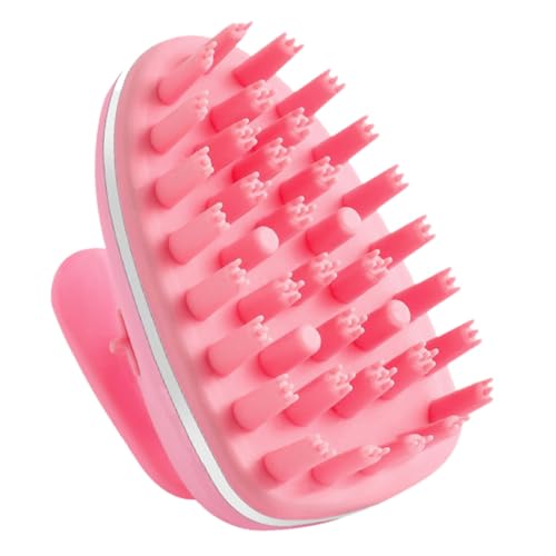 Healeved Cepillo Masajeador Eléctrico para Cabelludo Cepillo de Limpieza y Masaje con Puntas de Silicona Suave Hidratante y Anticaspa para Profesional y Rosa