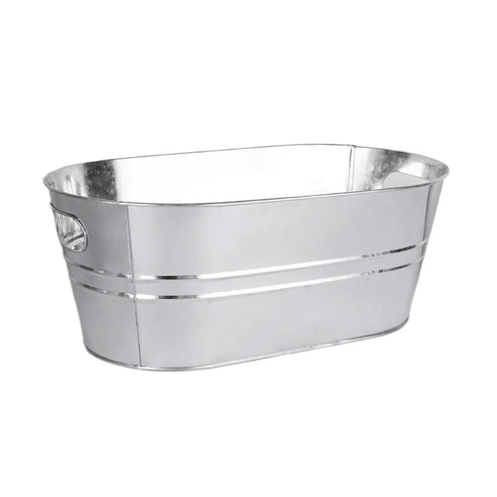 Seaux à glace galvanisés, bacs à boissons de 15 litres for les fêtes, seaux à bière en métal avec poignées, idéaux for les fêtes, les pique-niques, le camping for Wine, Drinks, Bar, Beverage Cooler