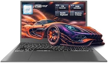 Machcreator N17A 17.3" Laptop, 17.3" FHD 120Hz, 4-Cores Intel Processor, 8GB DDR5 RAM, 256GB SSD, Backlit Keyboard, Numeric Keypad, HDMI, Webcam, SD Card Reader, Wi-Fi, Windows 11 Home, Grey