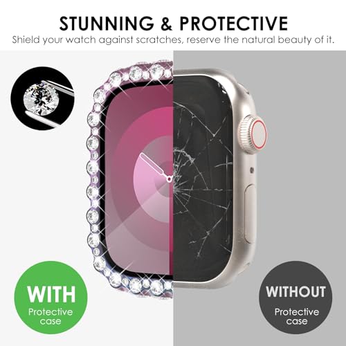 Coque étanche Apple Watch 41mm évite rayures eau ecran strass