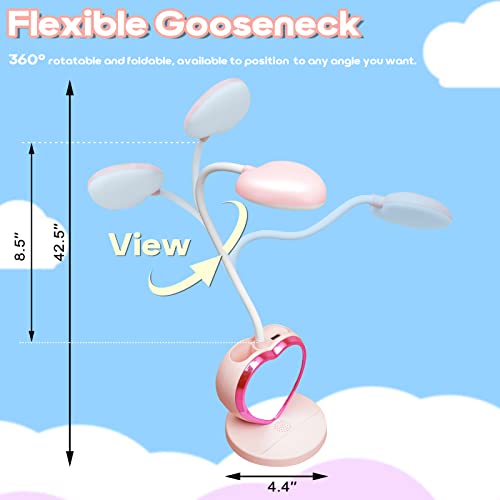 Wofifly Pink Desk Lamp For Kids ,Girls Cute Led Lamp With Usb Charging Port And Pen And Cell Phone Holder 2 Color Modes Eye Care Study Desk Lamp Suitable For Girls College Dormitory Bedroom Reading #TOP1