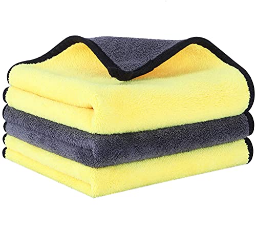 Woscher Microfiber Cloth for Car, Ultrasoft & Quick Drying Car Microfiber Cleaning Towel, Lint Free Automotive Microfiber Towel for Cleaning Polishing Washing & Detailing (40 x 40 cm (600 GSM), 5 Pack