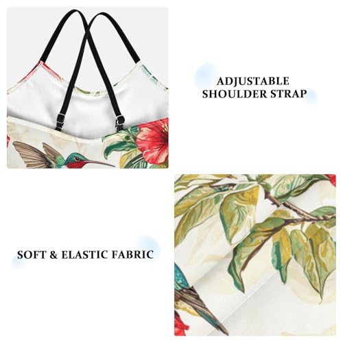 ZZKKO Hummingbird Red Flower Girls Swimsuit One Piece Bathing Suit for Baby Girls' Swimwear 3-10T3