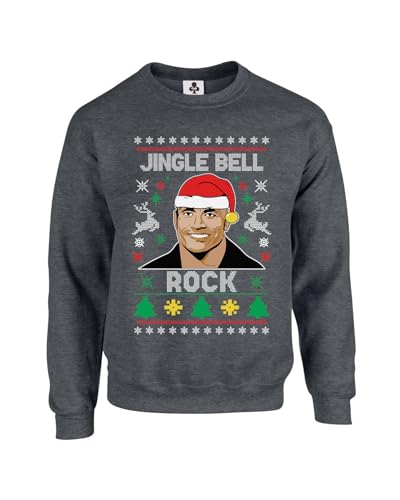 Image of NEW Jingle Bell Rock Xmas Christmas Unisex Funny Adults Sweatshirt Jumper Dark Heather