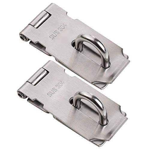 Image of SUS 304 Stainless Steel Padlock Hasp Door Clasp Gate Lock Latch 3 Inch (2 Pack)