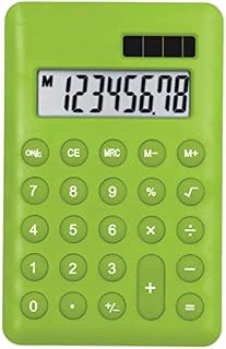 Alina Handheld Mini Pocket Calculator | 8 Digit Display | Solar Battery Small Basic Fully Functional | Fun School Kids Home Office Nurse Colourful Party Gift Event Stocking Filler (1, Green)