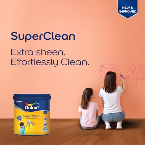 Image of Dulux SuperClean Interior Emulsion Paint For Walls | Soothing Sheen & Rich Finish | Washable & Easy To Clean | Water Based Durable Paint (20L, Br.White)