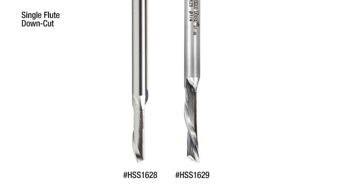 Amana Tool HSS1662 Double Flute Spiral Router Bits Metal Aluminum Cutting 1/2 D x 1-1/2 x 1/2 Inch Shank Down-Cut Router Bit High Speed Steel