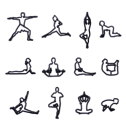 UTENEW 12pcs Yoga Pose Cookie Cutters Plastic Silhouettes Carved Figures Biscuit Stampers Dough Molds for DIY Cake Baking Decoration Supplies UTENEW 12pcs Yoga Pose Cookie Cutters Plastic Silhouettes Carved Figures Biscuit Stampers Dough Molds for DIY Cake Baking Decoration Supplies