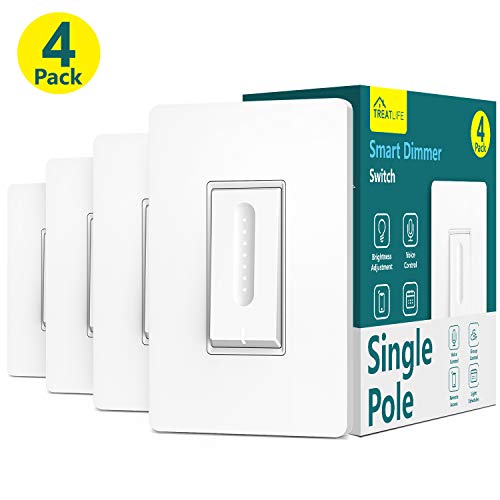 Smart Dimmer Switch, Neutral Wire Required, Treatlife WiFi Light Switch for Dimmable LED