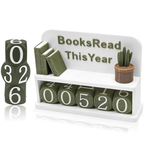 Books Read This Year Counter 5-Digit Reading Tracker Desk Decor with Rotating Number Blocks Book Lover Gifts for Readers Teachers Librarians Bookworms