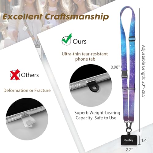 Image of Icycay Phone Lanyard Crossbody Strap Neck Adjustable Teacher Women Nebula | for Cell Phone Case Keys ID Badges, Anti Theft, Multifuctional, Cute Phone Holder, Travel Hiking Essential Accessories, Gifts
