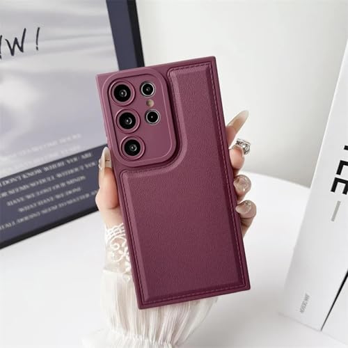 Coque Samsung S24 Ultra antichoc en cuir synthétique rouge