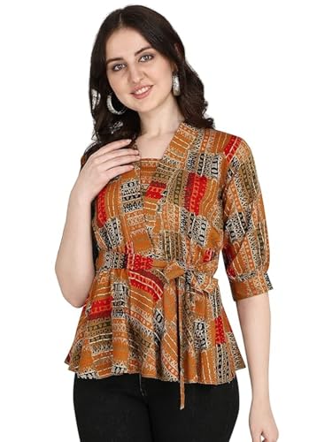 Image of OM SAI LATEST CREATION Women Solid Western Top with Half Sleeves for Office Wear, Casual Wear, Top for Women.