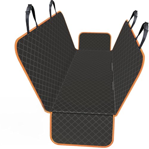 WoofKnows Dog Car Seat Cover Durable Dog Seat Cover for Back Seat Scratch Prevention Dog Hammock Protects Against Dirt Dog Seat Covers for Cars Fits for Small SUVs and Trucks 60"x 64", Orange