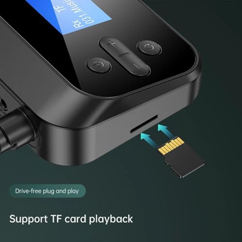 Image of MICROWARE Bluetooth Receiver and Transmitter, Bluetooth 5.4, Support 2 Headsets Simultaneously, 3.5mm AUX, Optical, Coaxial, TF Card Plug-Play, for TV /PC /Home Stereo /Headset /Speaker /Mp3 /Mp4