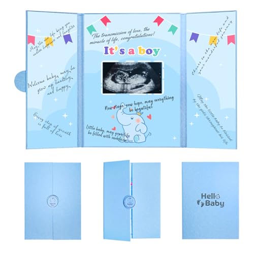 TUADAJI Baby Shower Decorations,Baby Shower Guest Book Alternative,Cute Elephant Baby Shower Signature Board with Picture,18