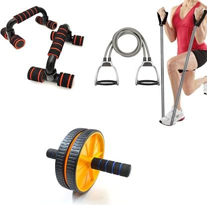 LIVOX Double Toning Resistance Tube, Push up Bar and Ab Roller for Home Workout Gym Kit Combo (Multicolor) (B09FTHRNCJ) Amazon Price History, Amazon Price Tracker