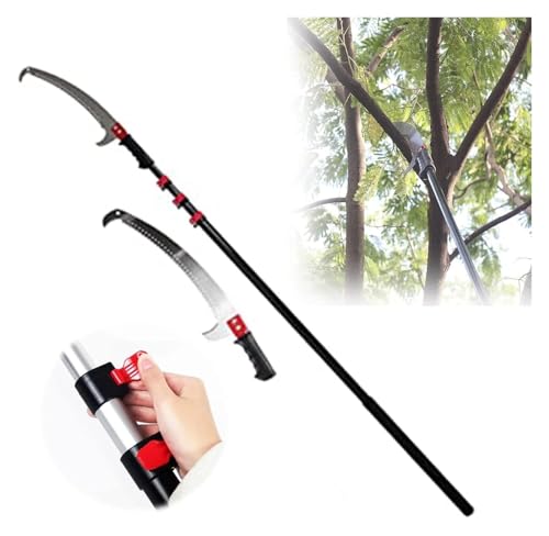 高枝切りノコギリ, 高枝ノコギリ, ロングリーチポール剪定鋸、伸縮式ツリーポール剪定機、手動ツリーブランチ剪定機(5.4m/18FT)