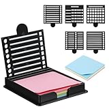 Plantilla de notas adhesivas con 5 tipos de plantillas de 3 x 3 pulgadas, dispensador de notas adhesivas con plantillas, soportes de notas reutilizables con plantilla para listas de tareas, oficina en