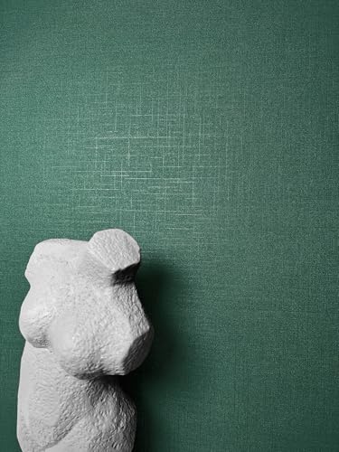 NEWROOM Papel pintado Verde Color Liso Tejido no Tejido - Colores Lisos Verde Oscuro Strisce Estructura Moderno