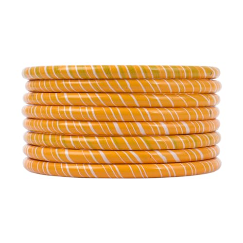 Image of Lac Bangle Set For Women and Girls | Jaipuri Lakh Lehariya Chudi Set | Rajasthani Traditional Chuda |Set of 8