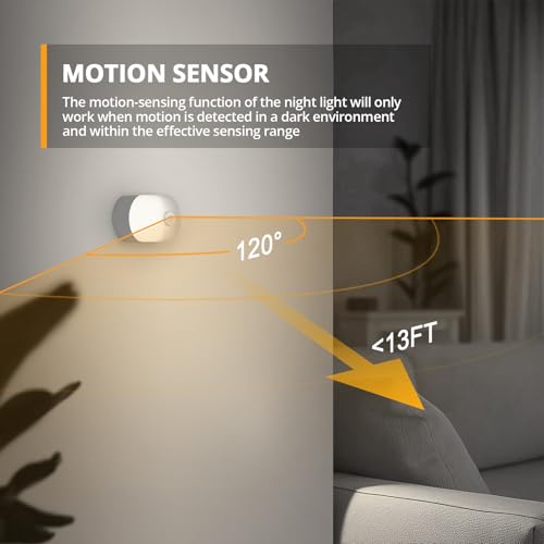 Image of Lyridz Rechargeable Motion Sensor Night Light, Cool White LED Stick-on Closet Light with Dusk to Dawn Sensor, 1-20LM Stepless Adjustable Brightness for Bedroom, Wall, Kitchen, Stairs, Hallway, 2-Pack