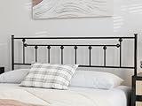 IKIFLY Metal Queen Size Headboard Only, Adjustable Height, Sturdy Steel Headboard for Queen Size Bed, Farmhouse Victorian Style, Attach Frame, Easy Assembly, Black