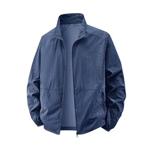 Men's UPF 50+ Lightweight Jackets Quick-Dry UV Sun Shirt Zip Up SPF Fishing Jackets Long Sleeve Athletic Rash Guard