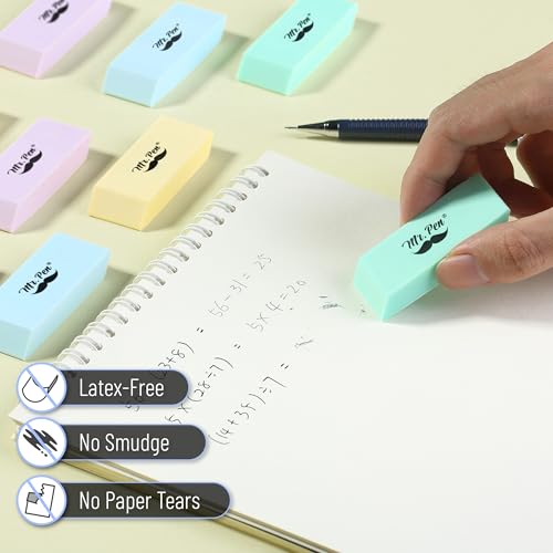 Image of Mr. Pen- Pencil Eraser, 24 Pack, Pastel Colors