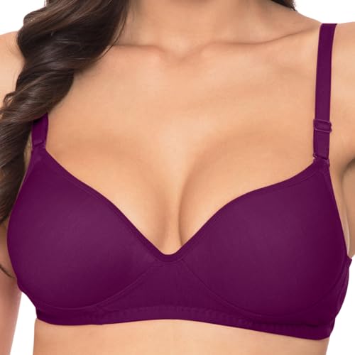 Image of Komli - Heavily Padded Push-Up Bra - Cotton Rich - Balconette - 3 /4th Coverage, Seamless, Wireless, Multiway Straps - T-Shirt Bra (Pack of 2)