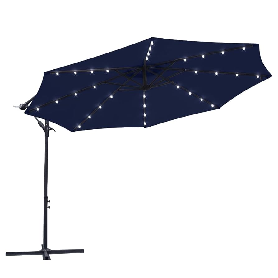 Black  Greenbay 3m Garden Patio Banana Parasol Outdoor Sun Shade Shelter Crank Hanging Rattan Black~p59420779