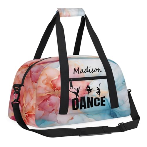 Personalized Kids Duffel Bag Ballet Dancer Dance,Custom Sport Gym Bag for Boys Girls,Weekender Overnight Bags Travel Duffel Bag,Customized Kids Gift Abstract Marbling3