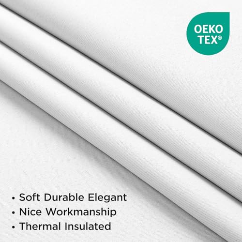 Image of Joydeco Curtains with Concealed Loops, Set of 2, H 260 x W 140 cm, Bleach Blackout Opaque, Long Curtain, Noise Protection, Rod Pocket, Blackout Curtains, Bedroom, Living Room