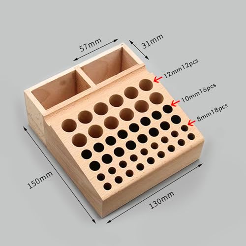Porte-outils en cuir pour organiser 48 outils et timbres en bois - 5