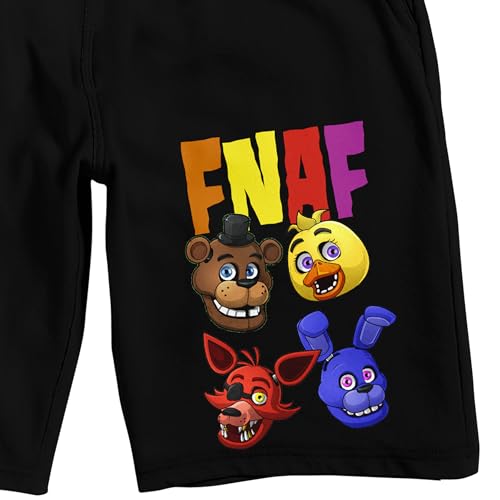 Five Nights At Freddy's FNAF Character Heads Adult Black Sleep Pajama Shorts2