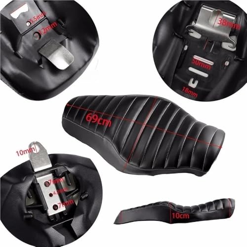 Asiento motocicleta para Sportster XL cojín doble de conductor y pasajero 3