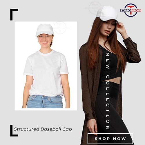 Image of Tomorrow Caps for Women - Cotton Baseball Cap Adjustable, Breathable, and Sun-Protective Snapack Hat - White Color