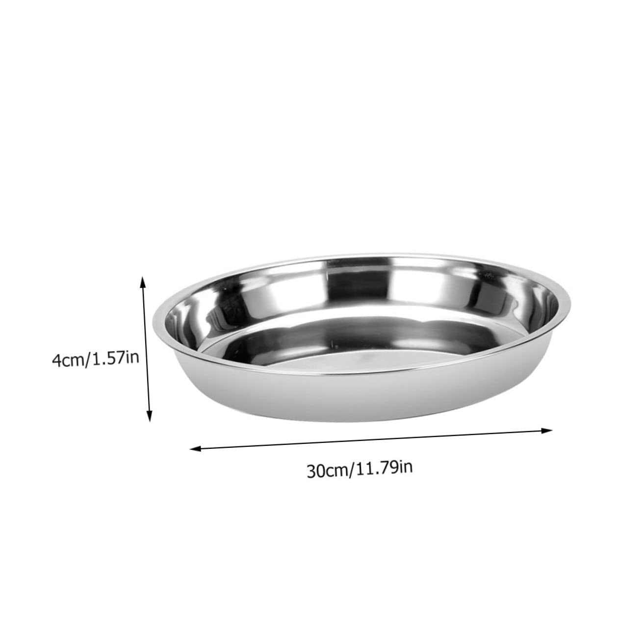 GREENADSCAPE Elegant Stainless Steel Dessert Plate Large Multi-purpose Barbecue Serving Plate