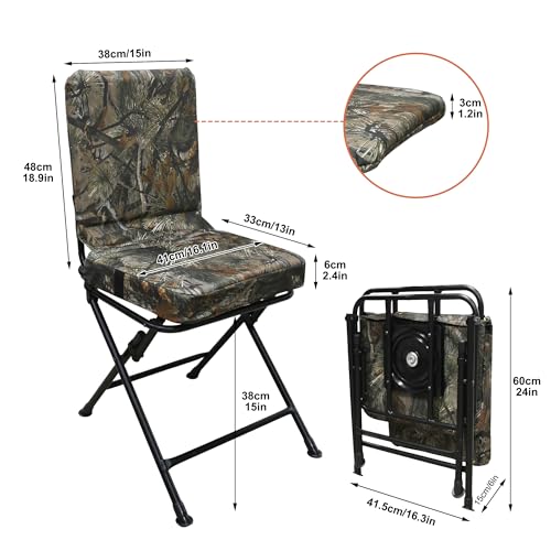 MYDAYS 360° Swivel Hunting Blind Chair, Foldable Ground Blinds Seat for Hunting, Fishing, Camping - image 3