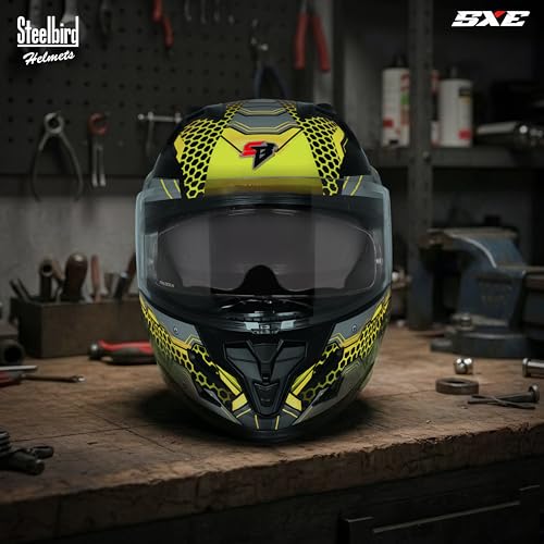 Image of Steelbird SBH-61 SXE X3 Pinlock ISI and Dot Certified Full Face Graphic Helmet for Men and Women with Inner Silver Sunshield